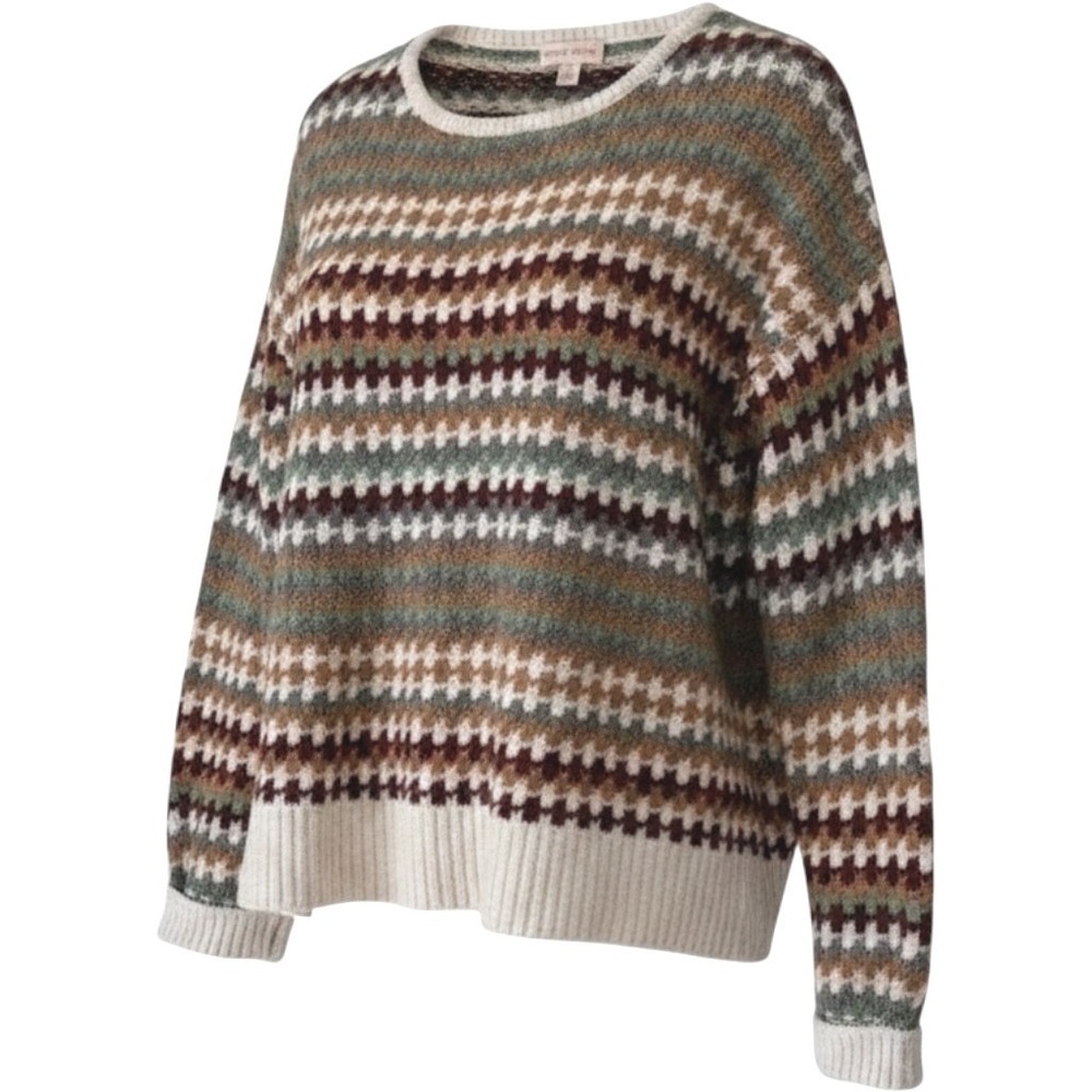 Knox Rose Womens XL Striped Crew Neck Pullover‎ Sweater Multi-Color Knit Top